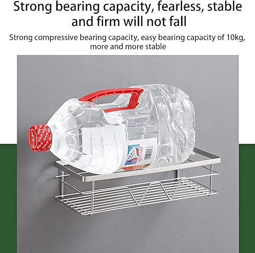 ASFINS porte gel douche salle de bain, etagere douche, étagères de salle de bain en acier inoxydable, étagère de douche auto-adhésive sans perçage, organisateur de rangement mural antirouille(30cm) - Nail Gallerys