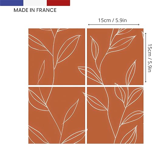 Crédence adhésive pour cuisine carreaux autocollant 15x15cm, lot de 36 pièces, abstrait gris et rouge, carrelage autocollant mural salle de bain en vinyle, 100% français - Nail Gallerys