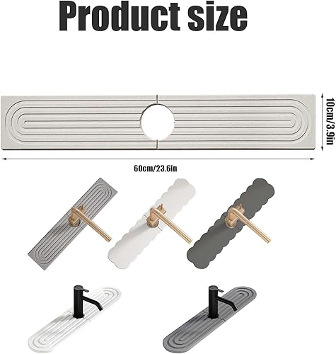 Xafrstyu Mat de Robinet d'évier de Cuisine, Tapis Absorbant Diatomite Robinet, Forte Robinet Absorbant pour Cuisine, Salle de Bain, Restaurant, Évier (Blanc,A) - Nail Gallerys