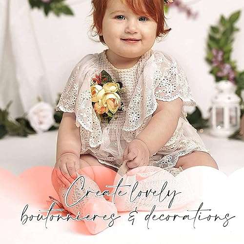 Qwertfeet Fausses Feuilles Artificielles pour DéCorations de Roses - 36 Feuilles de Fleurs de Roses en Soie avec des Tiges Flexibles de Vignes RéAlistes - Nail Gallerys