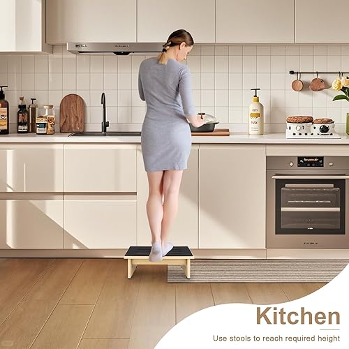 Un marchepied en Bois pour Adultes et Seniors, 5,3 Pouces avec revêtement en Caoutchouc antidérapant, pour l'intérieur et l'extérieur, 450 Ib, Cuisine, Table de Chevet et Plus Encore (Coran) - Nail Gallerys