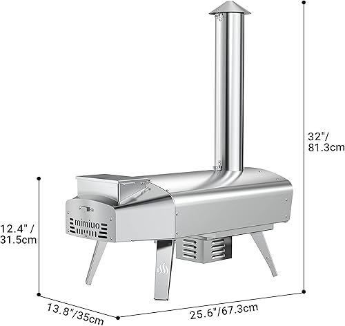 Mimiuo four à pizza extérieur au charbon de bois en acier inoxydable avec système de rotation automatique, avec pelle à pizza, pierre à pizza 33 cm (Tisserie W-Oven Series) - Nail Gallerys
