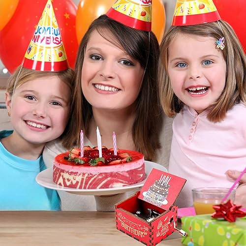 HJZHII Boîte à Musique à manivelle pour Adultes, Cadeau d'anniversaire, Mini boîte à Musique en Bois colorée, Style Vintage gravé, à manivelle, Cadeau d'anniversaire (Happy Birthday) - Nail Gallerys