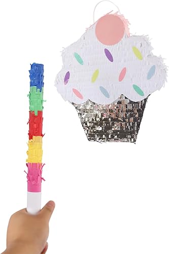 Susoso Pinata Gâteau à la crème glacée avec anneau de suspension et bâton en PVC - Accessoire de fête mignon - Capacité de charge d'environ 2 kg - Pour fêtes de famille - Multicolore - Nail Gallerys
