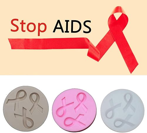 Lot de moules en silicone pour la sensibilisation au cancer - Nœud en ruban rouge - Outils de fabrication de bijoux - Couleurs aléatoires - Nail Gallerys