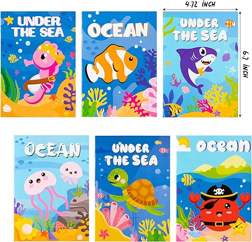 ANGOLIO Lot de 24 livres de coloriage d'animaux de l'océan pour enfants - Mini livres de dessin d'art pour requin, hippocampe, méduse sous le thème des animaux marins, maternelle, école, salle de - Nail Gallerys