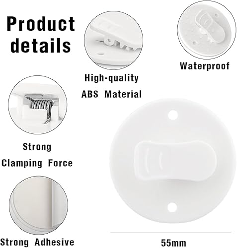 Lot de 6 clips anti-éclaboussures pour rideau de douche et camping, pince coupe-vent idéale pour salle de bain. Protégez-vous des courants d'air. - Nail Gallerys