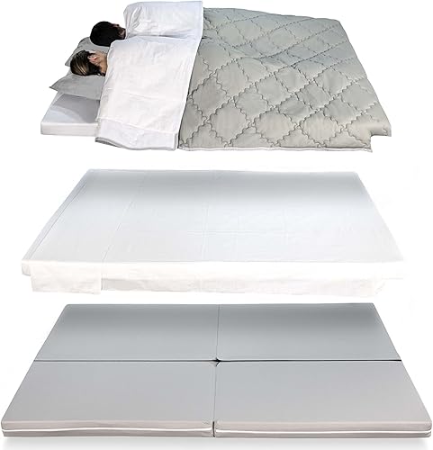 Evergreenweb Matelas d'appoint Pliant lit d'appoint lit d'invité futon Pouf 75x190 Pliable épaisseur 8 cm, Housse Lavable et Amovible (Kit Futon Simple Double) - Nail Gallerys