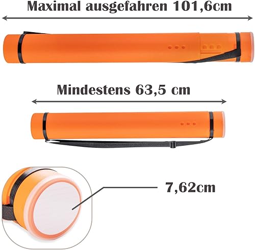 COOZEE Rouleau à poster orange réglable avec sangle de transport, tube compact pour le transport et le rangement, rouleau d'affiche - Nail Gallerys