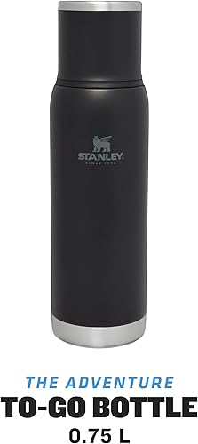 Stanley Adventure To-Go Bouteille Isotherme 1.0L - 25 Heures Chaud - 27 Heures Froid - Etanche - Couvercle Isolant - Sans BPA - Lavable au Lave-Vaisselle - Lavable au Lave-Vaisselle - Noir - Nail Gallerys