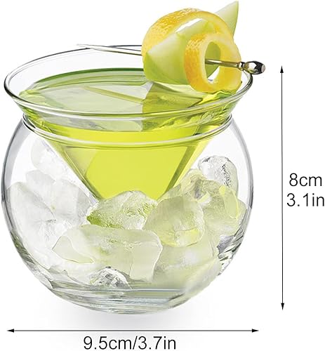 BDSJBJ Lot de 2 verres à cocktail en verre transparent avec motif crevettes - Nail Gallerys