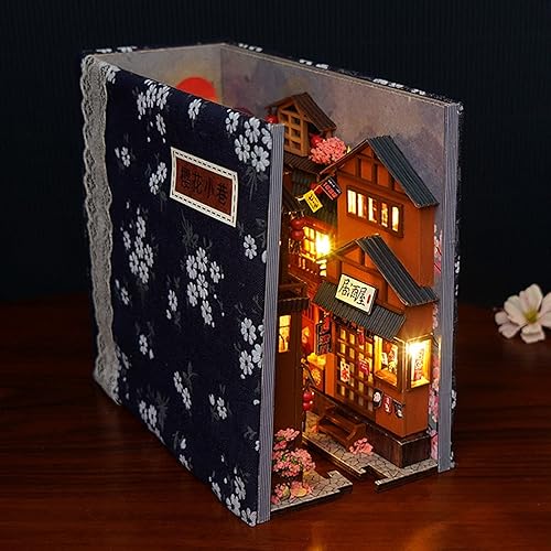 Generisch DIY Dollhouse Booknook – bibliothèque – Serre-livres 3D créatif – Kit modélisation décoratif pour serre-livres – Bibliothèque avec lumière LED - Nail Gallerys