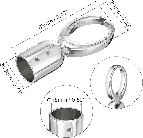 sourcing map Cordon Terminal Capuchon, 4Pcs 0.71'/18mm Terminal Capuchons Barrel Perles Terminators Cordon Trouver pour Gland Bijouterie Création Sac Sangle Bricolage, Argenté - Nail Gallerys