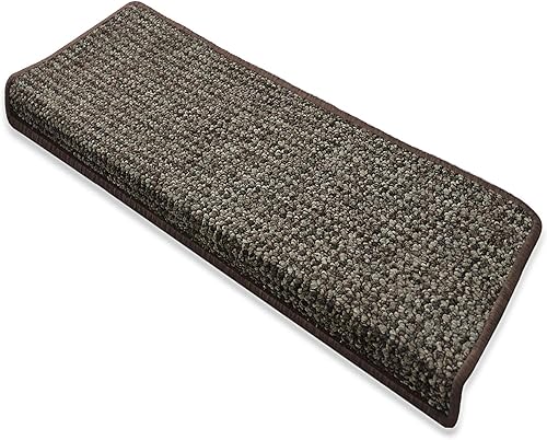 casa pura Marchette pour Escalier - Nez de Marche | Tapis pour Escalier | Moquette Poils Courts Antidérapante | 2 Formes | Carlton - Marron, Rectangle (1 pièce) - Nail Gallerys