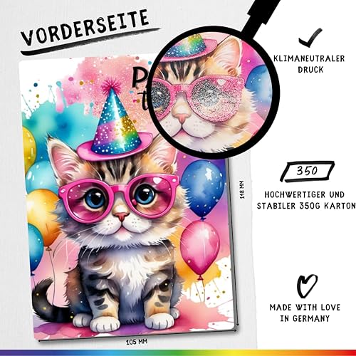 celebr8te Lot de 12 cartes d'invitation pour fête Motif léopard Lion – Pour l'anniversaire d'enfant des garçons et des filles – Invitations d'anniversaire licorne cool avec image Messenger et bon de - Nail Gallerys