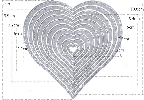 Scrapbooking Cœur Amour Cutting Dies Matrices de Découpe Découpage Pochoirs Bricolage Album Mariage Décoration Papier Carte Craft DIY Scrapbooking Matériel - Nail Gallerys