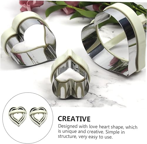 Alipis 2Ensembles Moules à Biscuits Acier Inoxydable Forme de Cœur Outils de Cuisson Sûrs pour Créations - Nail Gallerys