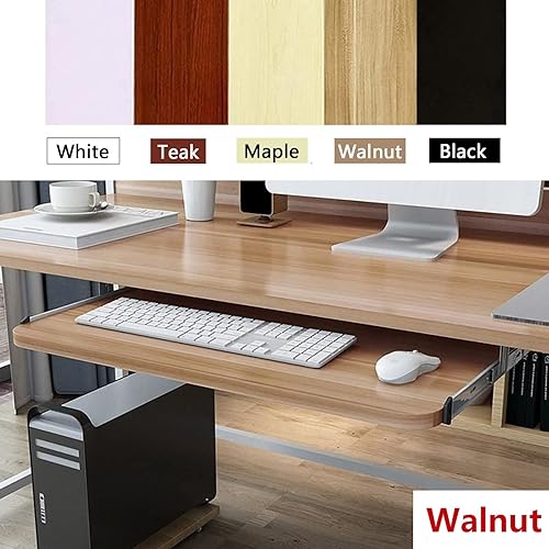 Plateau de clavier coulissant sous le bureau - Rails en métal et plateforme en bois - Tapis de souris inclus - Largeur réglable 54/60/70 cm - Parfait pour la configuration du bureau à domicile - Nail Gallerys