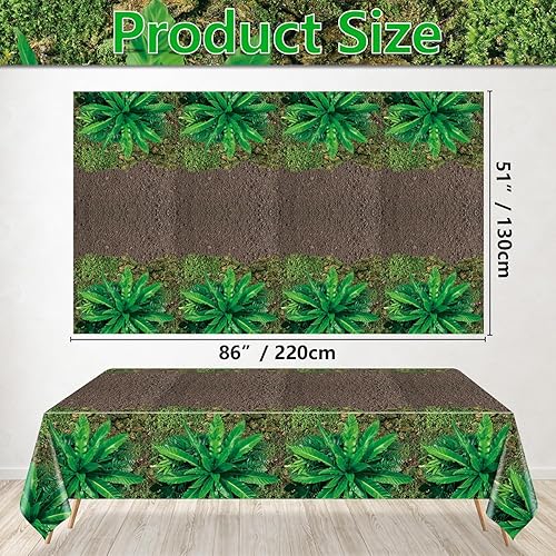 QUERICKY 4 Paquets De Nappes De Chemin Forestier, 220x130cm Couvertures De Table De FêTe Dinosaure Rectangle Jungle DéCorations De FêTe pour l'anniversaire De La ForêT Fournitures De FêTe Dinosaure - Nail Gallerys