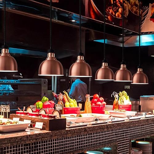 Lampe Chauffante de Cuisine, Lampe Chauffe-Plats Buffet avec Ampoule 250w, Lampe Infrarouge Chauffante Restaurant pour Steak Pizza, Hauteur Réglable 65-170cm (2 pcs) - Nail Gallerys