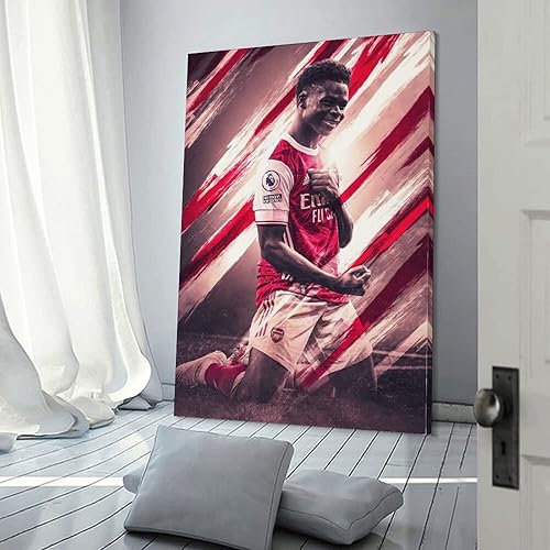 ZZXCHG Impression sur toile Affiche 40x60cm Bukayo Saka Arsenal Football Team Poster Canvas Wall Art Room Pictures for Bedroom Gifts Decor Senza Cornice - Nail Gallerys