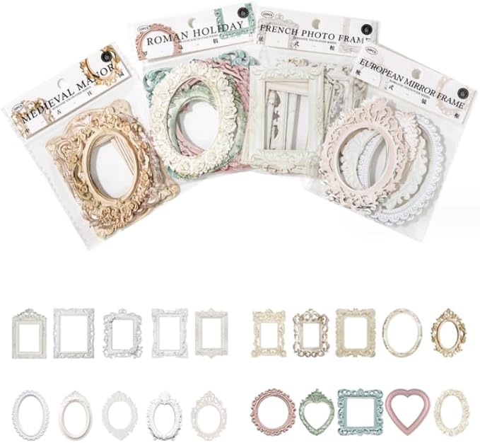 Gloryit Cadre En Dentelle Pour Scrapbooking Vintage,papier scrapbooking,scrapbook kit journaling , Scrapbooking de Cadre Photo en Relief Creux Vintage pour Scrapbooking, journal, travaux manuels - Nail Gallerys