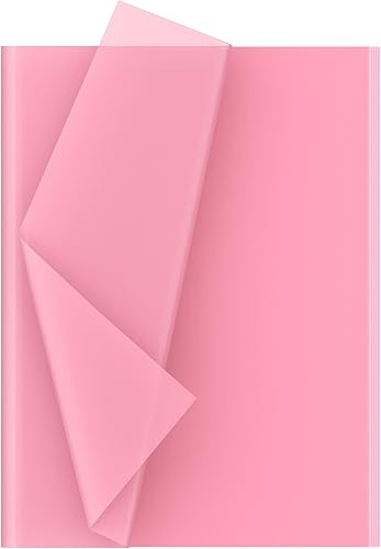 Creavvee Lot de 60 feuilles de papier de soie pour découpage, 35 x 50 cm, pour Noël, vacances, anniversaires et toutes les occasions, emballage cadeau Rose clair - Nail Gallerys