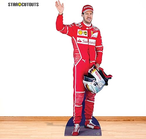 Star Cutouts Ltd Sebastian Vettel Rouge, Carton, Multicolore, 183 x 77 x 183 cm - Nail Gallerys