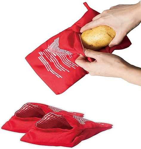 Fecihor 3 pezzi Riutilizzabile microonde Patate Fornello Sac, Patate Della Cucina, Perfetto Patate Appena en 4 Minuti, Rosso - Nail Gallerys