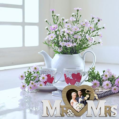 Cadre de Mariage en Bois, Décoration de Mariage en Bois, Cadre Photo à En Mariage, Convient à Tous Les Styles de Fêtes de Mariage, Fiançailles, Anniversaires, 25 x 10.5 x 1.5cm - Nail Gallerys