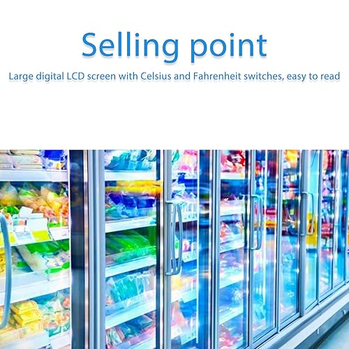 BROLEO Jauge de température du congélateur, thermomètre du réfrigérateur avec dossier magnétique externe -50 °C à 70 °C avec alarme pour pharmacie - Nail Gallerys