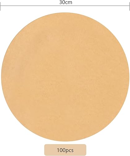 YILANJIN 100 Feuille de Papier Sulfurisé Ronde, 30cm Résistant à La Chaleur Papier Air Fryer, Rond Parchemin Non Blanchi, Feuilles Papier Antiadhésive pour Barbecues, Poêles, Air Fryer - Nail Gallerys