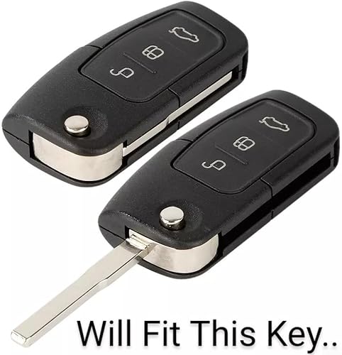 Coque de clé de voiture pour Ford, Fiesta, Focus, Mondeo, en TPU souple pour résister aux rayures et à l'eau (rouge) - Nail Gallerys