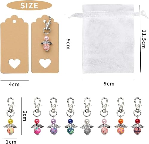 VGOODALL Lot de 32 pendentifs ange gardien, avec sac en organza, étiquette en papier kraft, pour les cadeaux de bienvenue, communion, confirmation, mariage, baptême, fête - Nail Gallerys