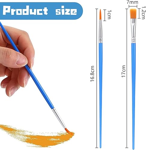 YUESIKJ Lot de 60 pinceaux, 30 pinceaux plats et 30 petits ronds pour la peinture d'art et les détails - Nail Gallerys