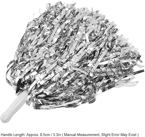 Wisecoco 20 Pcs Cheerleading Pom Poms, 3.3in Métallique Foil Poms, Cheerleader Pompoms Cheer Poms pour Enfants Adultes École Sports Jeux Dance Party(Or) - Nail Gallerys