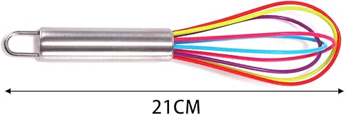 Syfunlv Fouet Patisserie, Fouets en Silicone, Fouets Cuisine, Fouet Cuisine Silicone avec PoignéE en Acier Inoxydable, pour MéLanger, Fouetter, Batter, Faire Mousser Et Remuer. (21cm) - Nail Gallerys