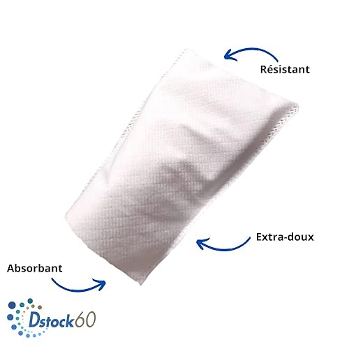 DSTOCK60 - 100 gants de toilette gaufrés jetables à usage unique - Molletonnés non tissés - 80 gr - Soudés - Nail Gallerys