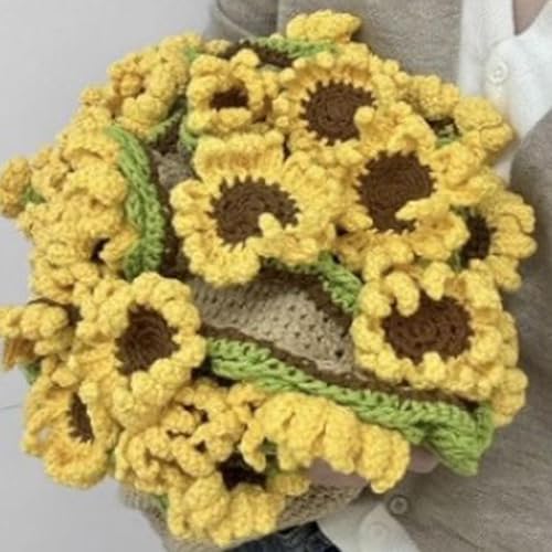 Husoiuy Couverture Bouquet De Fleurs Au Crochet | Kit De Matériel Pour Couverture Bouquet De Fleurs Tissée À La Main - Décoration D'intérieur Pour Adultes Débutants - Nail Gallerys