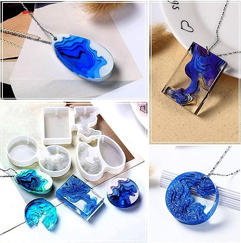 Woohome Silicone Moule pour Bijoux, 8 PCS Pendentif Oeuf Moules en Résine Epoxy, Sphère de Ciel Etoilé Diamant Déshabiller Silicone Moules Bijoux Résine pour Pendentif, Artisanat en Résine Bricolage - Nail Gallerys