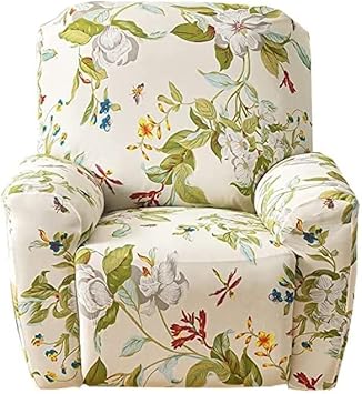AQIGR Pièce Housse De Fauteuil Inclinable, Doux Antidérapante avec Poche Latérale Housse Fauteuil Relax Electrique, Imprimées Spandex Housse De Canapé Fauteuil Protege de Meubles Lavable (Color : #8) - Nail Gallerys