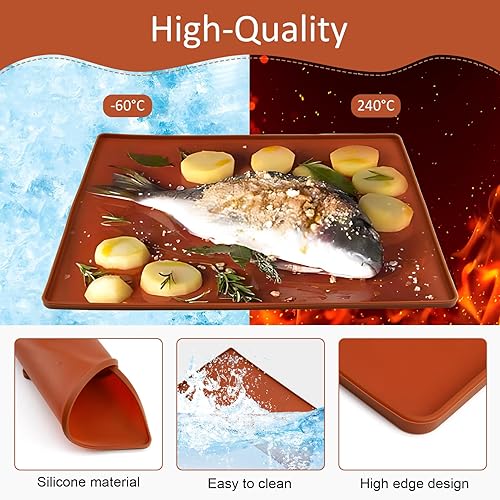 Tapis en silicone avec rebord, tapis de cuisson permanent avec rebord 30x40cm Tapis de cuisson en silicone avec protection contre les déversements pour les gâteaux Gebäc Idéal pour les pâtissiers amat - Nail Gallerys