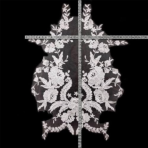 GIVBRO Collier en dentelle de tulle, patch de couture brodé pivoine, collier faux pour chemise habillée, accessoires de costume, vert - Nail Gallerys