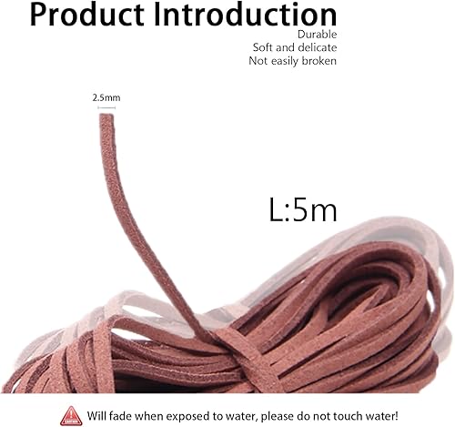 3 Couleurs 5m x 3mm Cordon en Cuir Ceinture en Cuir, Cordon de Lanière en Daim, pour Les Bracelets et Colliers Bricolage Emballage Cadeau - Nail Gallerys