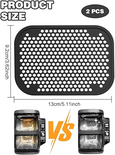 TPZORJX 2pcs Grille Anti Projection Compatible Air Fryer Ninja Double Stack, Réutilisable Plat Moule Silicone Air Fryer Accessoires Air Fryer Compatible Ninja Double Stack SL400EU SL300EU - Nail Gallerys