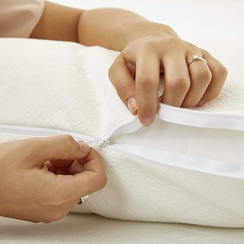 SWEET NIGHT Sweetnight - Protège Oreiller | Viscose Soyeuse et Confortable | Doux et Absorbant | Zip de Fermeture | Qualité Hôtellerie de Luxe - Nail Gallerys