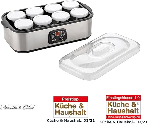 Yaourtière 30 W JM-300 avec 8 pots en verre [Rosenstein & Söhne] - Nail Gallerys
