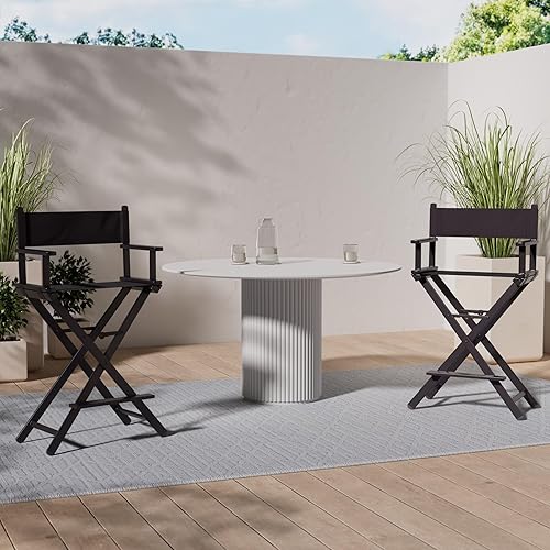 FOREST MUA Chaise de maquillage professionnelle portable en aluminium | Chaise haute pliante légère et haute pour réalisateur, noir - Nail Gallerys