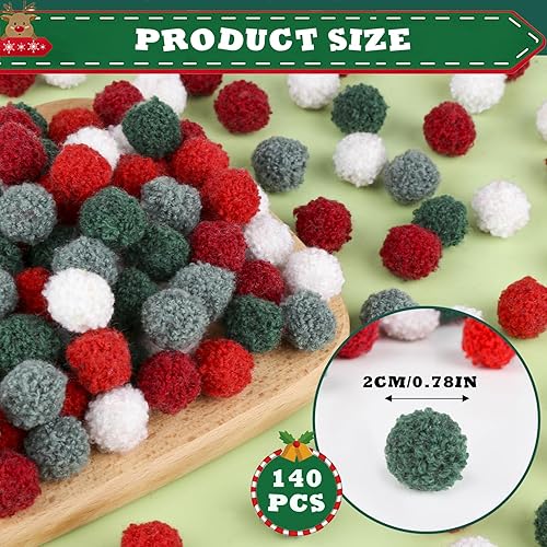 Pompons Loisirs Creatifs 140 Pièces, 2cm Pompom Loisir Creatif, Pompon Moelleux, Pompom Pour l'artisanat Créatif Fait Main DIY, 5 Couleurs - Nail Gallerys