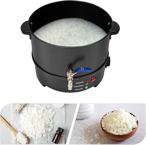 NadineDutol Kit de fabrication de bougies de 8 l - Avec mèche, fondeur de cire, support de mèche - Contrôle de la température de 50 à 100 °C - Pour entreprise de bougies - Nail Gallerys